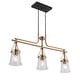 preview thumbnail 10 of 13, Haye Modern Gold 3-Light Chandelier Linear Island Lights for Dining Room - W33" x L5.5" x H17"