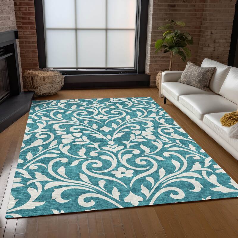 Machine Washable Indoor/ Outdoor Chantille Traditional Elegant Rug