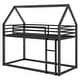 preview thumbnail 10 of 9, Twin Over Twin Metal House Bunk Kids Bed Frame with Built-in Ladder, Slide, and Guardrails, Whimsical Playhouse Design, Black