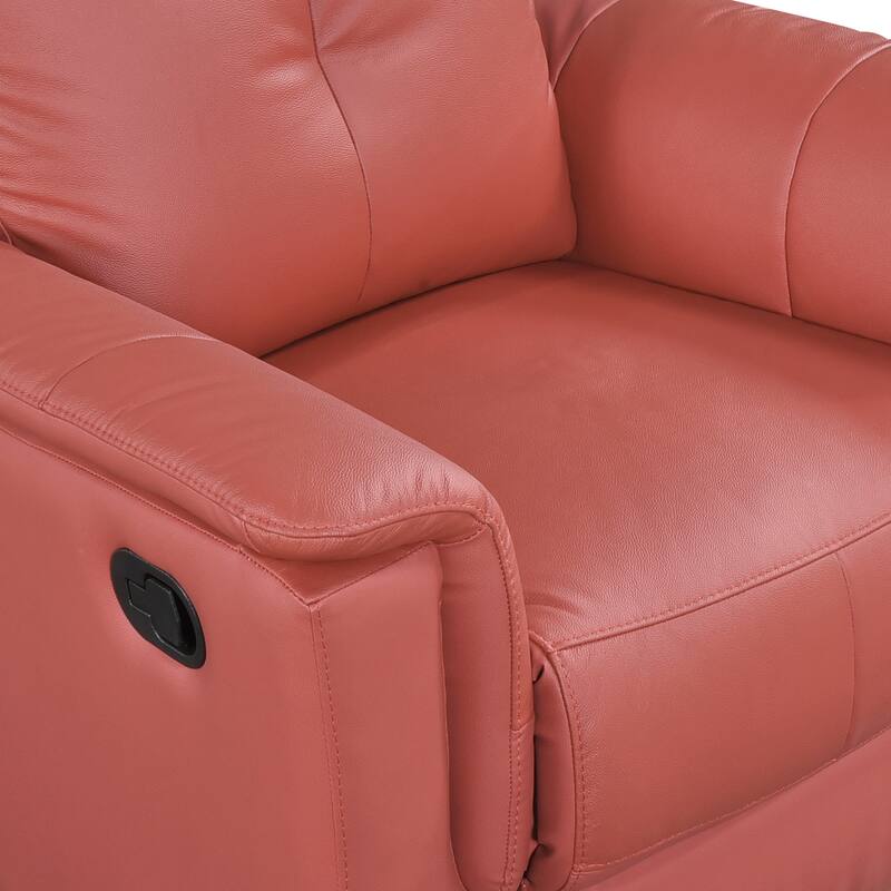 Monte 35.5" Leather Swivel Glider Manual Recliner - 360-Degree Swivel