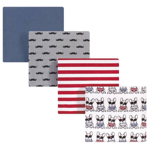 slide 1 of 1, Hudson Baby Infant Boy Cotton Flannel Receiving Blankets, French Dogs, One Size - French Dog - One Size One Size - French Dog
