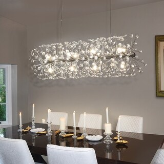 12-Light Luxury Crystal Dandelion Chandelier for Living Room, Kitchen ...