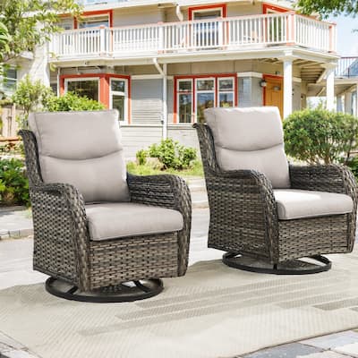 High Back Outdoor Swivel Patio Rattan Chairs