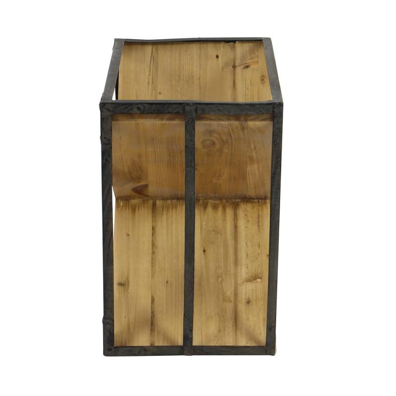 Wood 9 Bottle Wine Rack - Black - Roche River Decor - 11"W x 15"L x 16"H