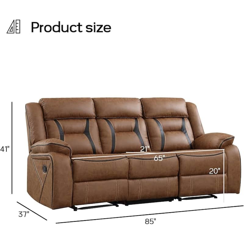 Faux Leather Manual Recliner Chair, Single Reclining Sofa Chair with Comfortable Armrest and Backrest, Furniture for Living Room
