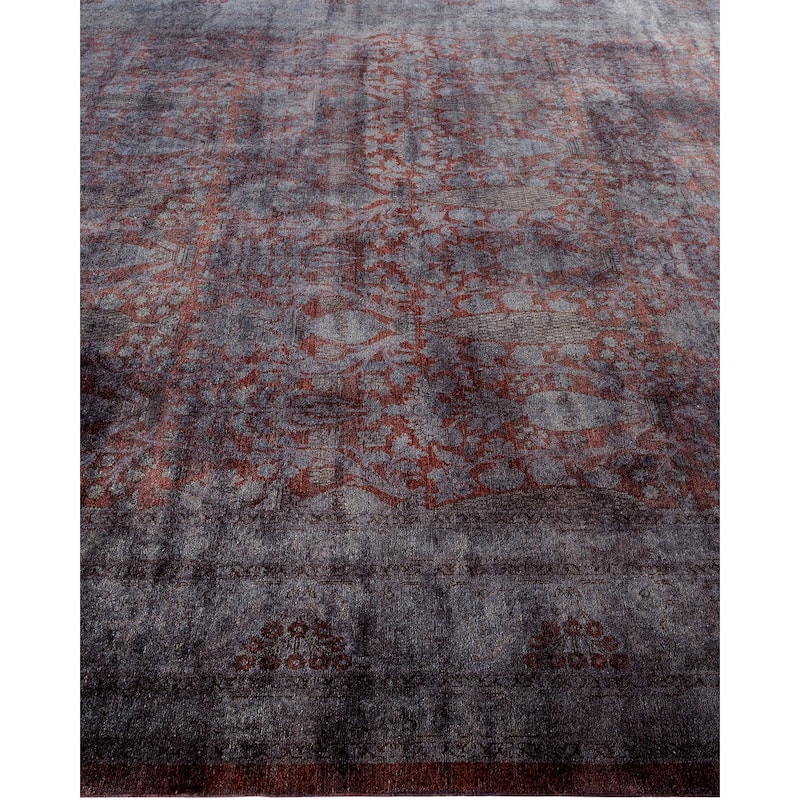 Overton Hand Knotted Wool Vintage Inspired Modern Contemporary Overdyed Brown Area Rug - 8' 2" x 10' 7"