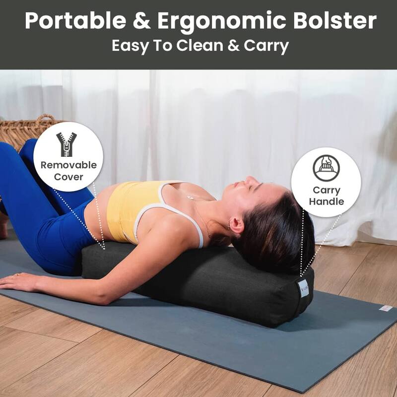 Sol Living Rectangular Yoga Bolster Meditation Cushion - Cotton
