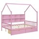 preview thumbnail 17 of 37, Modern Wooden House Bed Frame, Storage Shelves and Roof, Montessori Platform Bed for Kids Teen