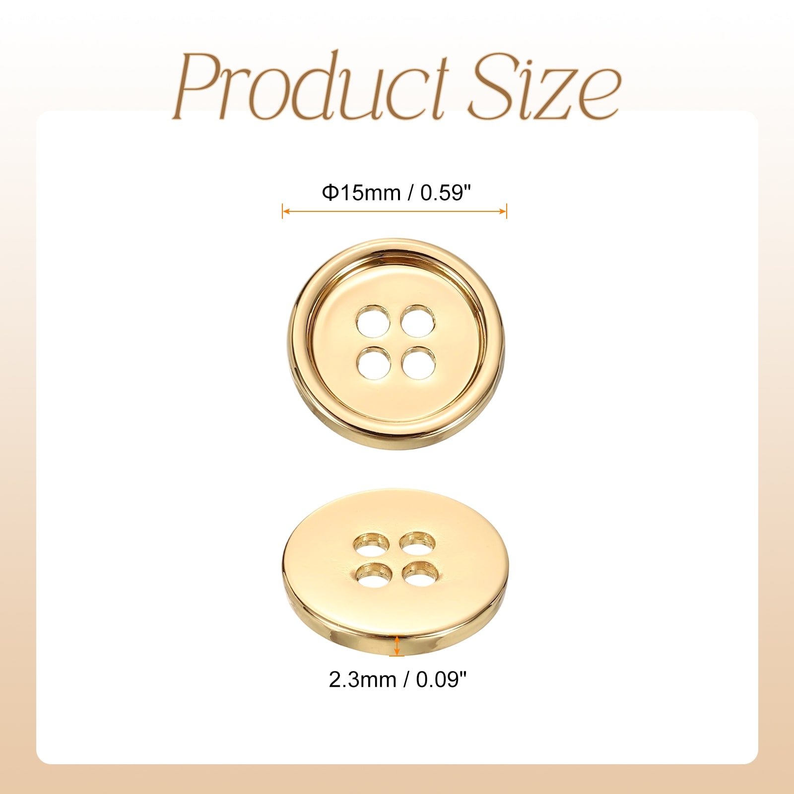 Metal Button 4 Holes Alloy Round Buttons Craft Sewing Accessories for Clothing DIY Crafts