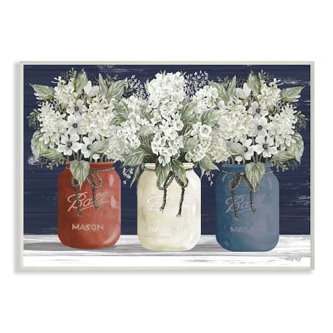 Stupell Industries Americana Floral Bouquets Rustic Flowers Wall Art - Blue