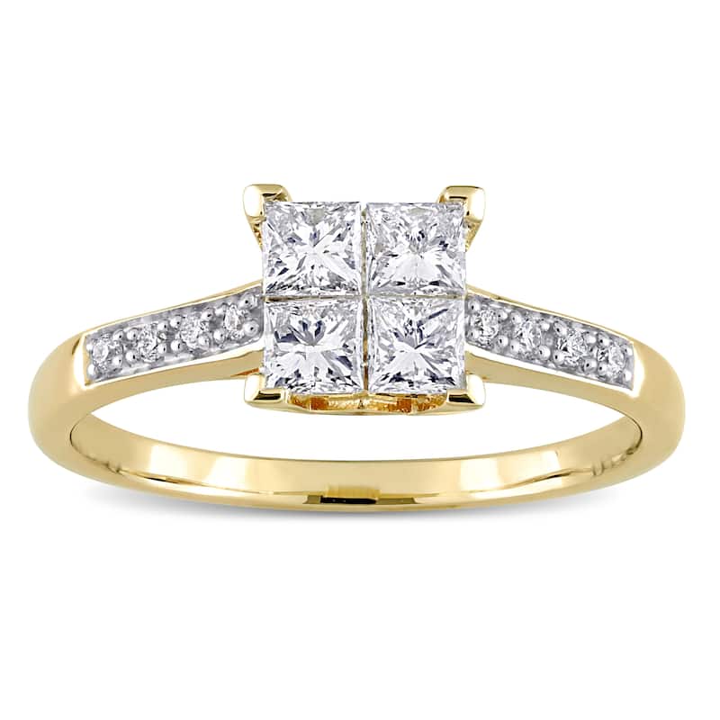 Miadora 5/8ct TDW Diamond Square Ring in 10k Yellow Gold