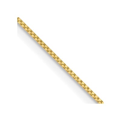 Curata 10k Yellow Gold 0.7mm Solid Box Chain Necklace (Spring-ring) Options: 16 18 20 24