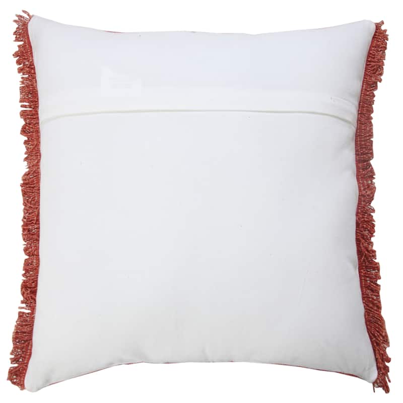 Sevita Light Pink Solid Stonewash Throw Pillow with Fringe