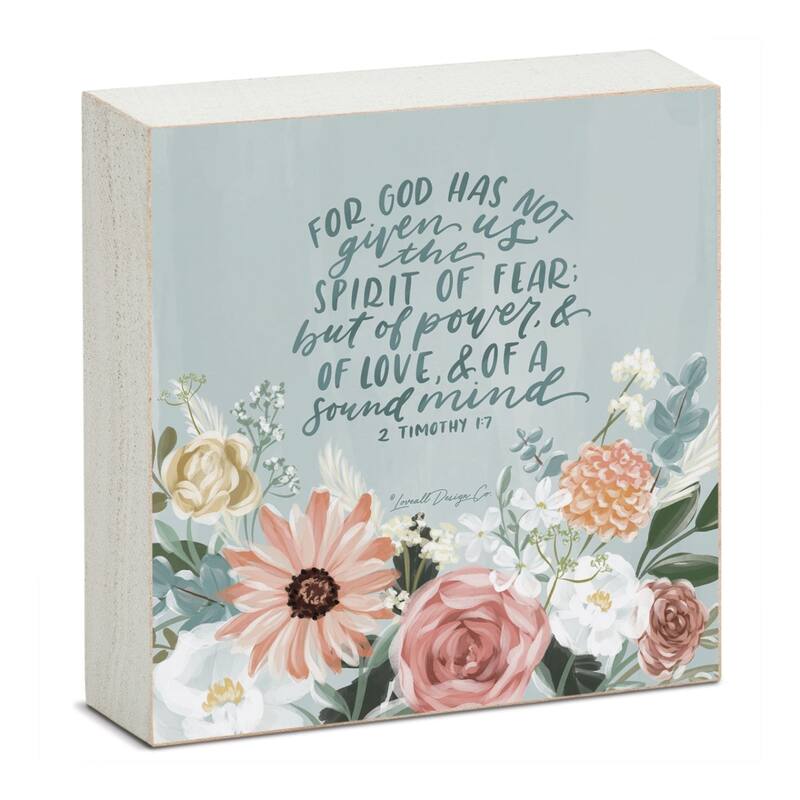 Spirit Artistic Freestanding Solid Wood Block Sign Made in the USA 3.75” Square Decorative Accent for Home or Office - Multi - Multi