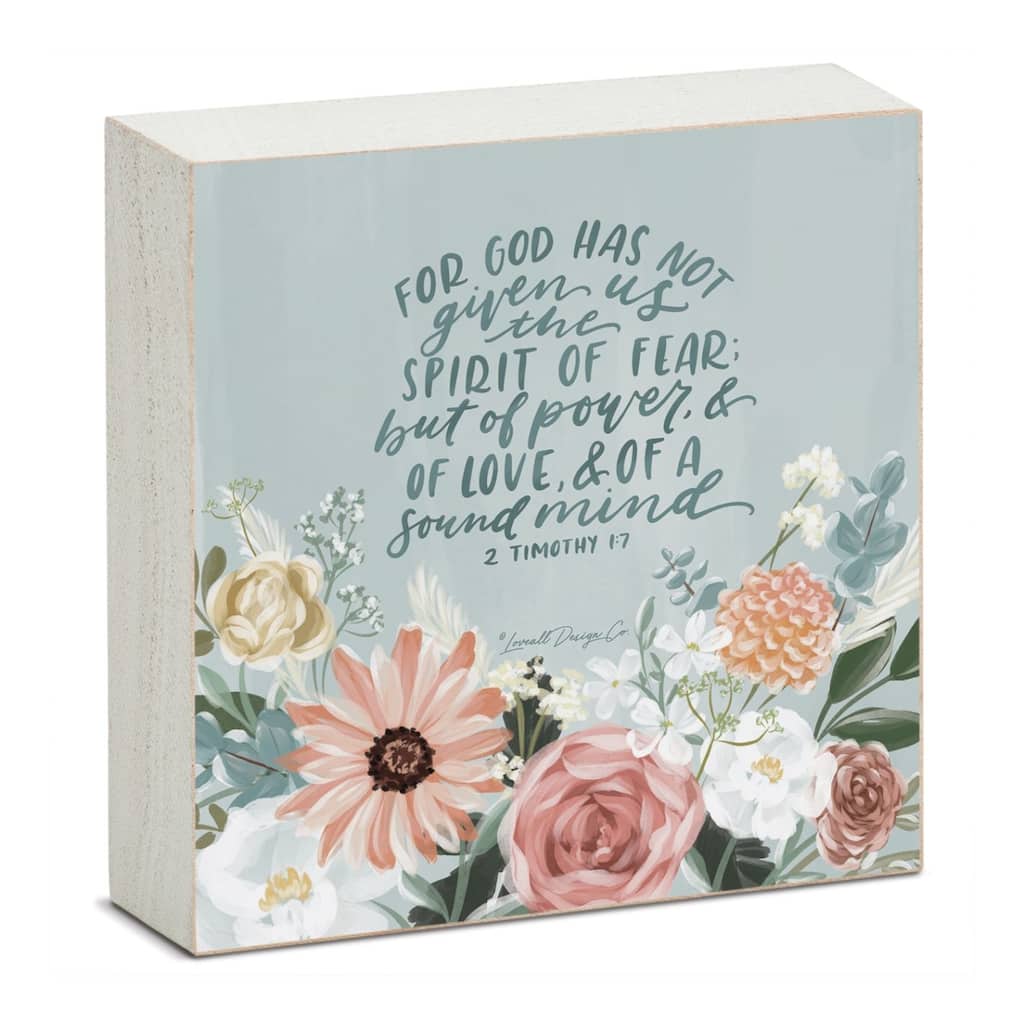 Spirit Artistic Freestanding Solid Wood Block Sign Made in the USA 3.75” Square Decorative Accent for Home or Office - Multi