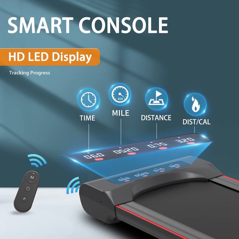 2.5HP Under Desk Walking Pad Treadmill Portable Walking Jogging Treadmill Compact Mini Treadmill with 5-Layer Cushioning