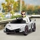 preview thumbnail 10 of 23, Aosom Lamborghini Veneno Licensed Kids Electric Car with Bluetooth, 12V Ride on Car with Butterfly Doors White