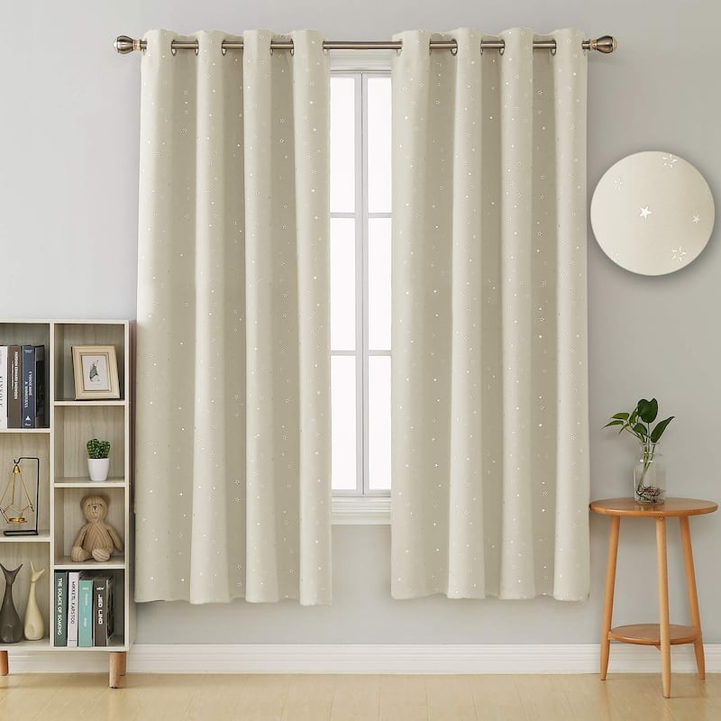 Silver Star Room Darkening Grommet Curtains 2 Panels