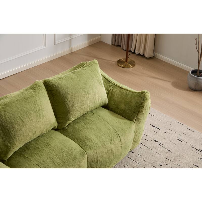 Oversized Bean Bag Sofa Reading Chair, 2-Seater Giant Bean Bag Couch with Pillows, Loveseat Chaise Lounge Sofa Chair