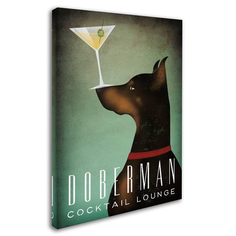 Ryan Fowler 'Doberman Martini' Canvas Art
