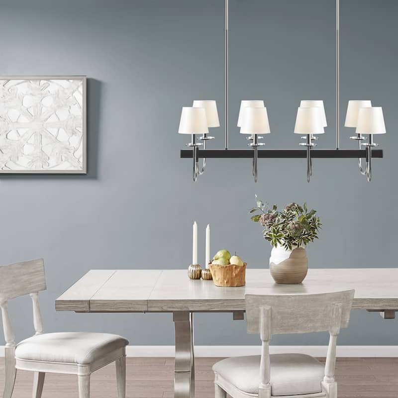 8-Light Traditional Dimmable Chandelier with Drum Shades