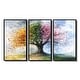 preview thumbnail 3 of 16, Designart - Pink Tree With Four Seasons - Tree of Life Canvas Wall Art Set - Traditional Framed Wall Art 3 Pieces