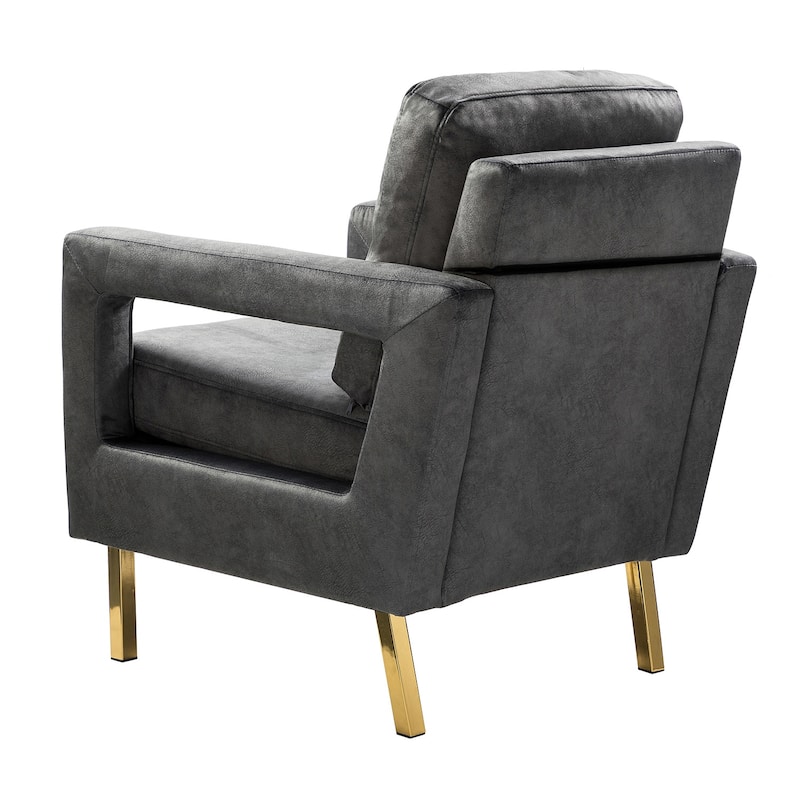 Valentina Comfy Accent Armchair with Golden Metal Legs and Removable Cushions by HULALA HOME