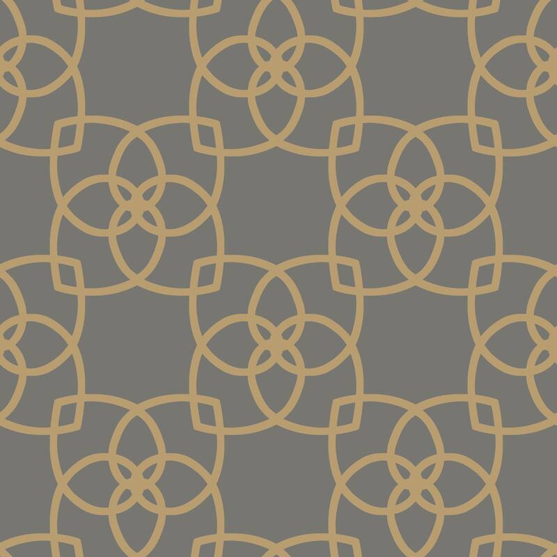 Antonina Vella Serendipity Grey & Gold Metallic Wallpaper Bed Bath