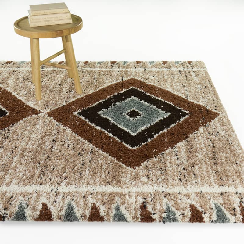 Alamanni Southwestern Boho Area Rug - Rust - 7'10" x 10'