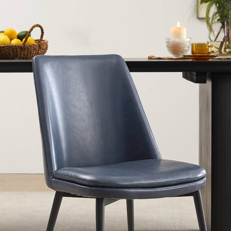 Ariel Mid-Century Upholsteried Dining Chair with Metal Legs Set of 2