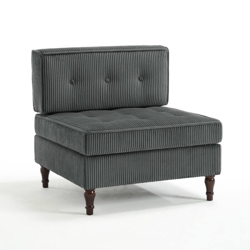32.57" W Upholstered Corduroy Armless Accent Chair