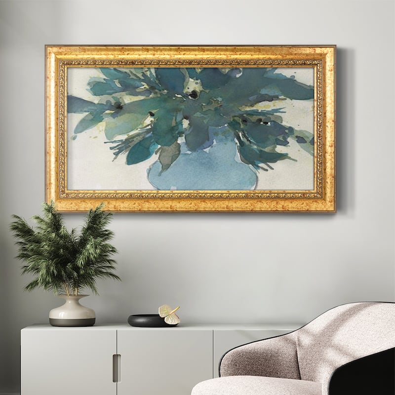 Blue Vintage Charm I Premium Framed Canvas- Ready to Hang
