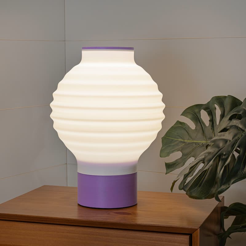 Asian Lantern 15" Vintage Traditional Plant-Based PLA 3D Printed Dimmable LED Table Lamp, by JONATHAN Y