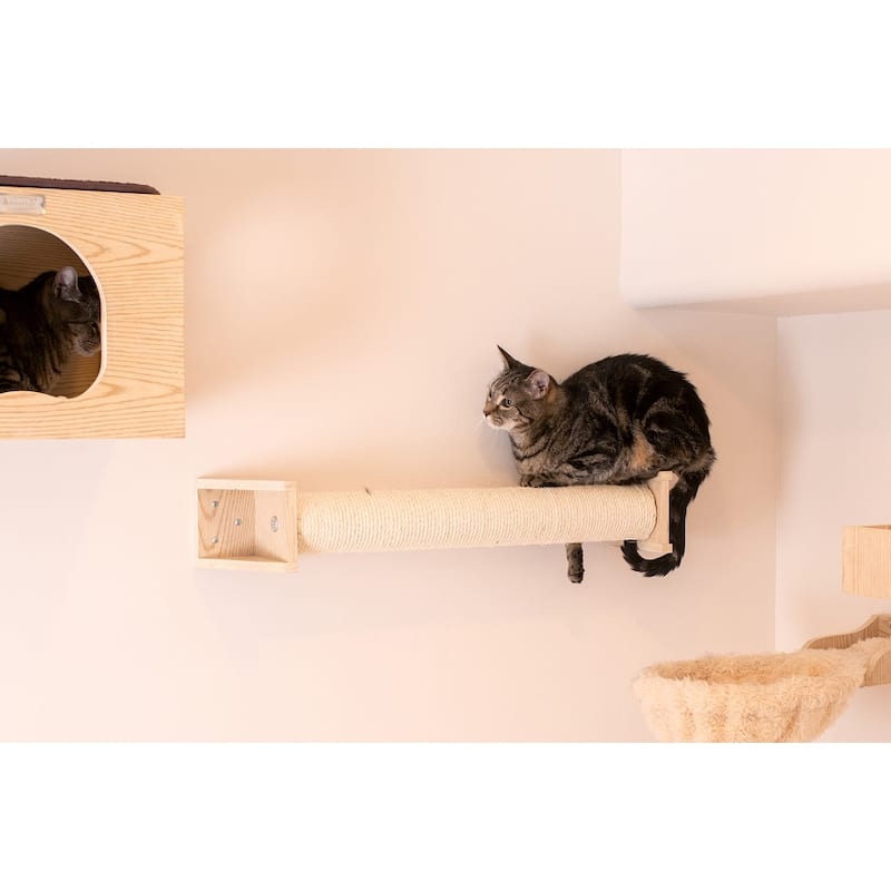 Real Wood Wall Series Scratching Post - Natural Beige