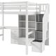 preview thumbnail 82 of 80, Multifunctional Wood Twin Size Loft Bed with L-Shaped Desk and Storage Staircase, Loft Bed Frame with Cabinet and Drawers