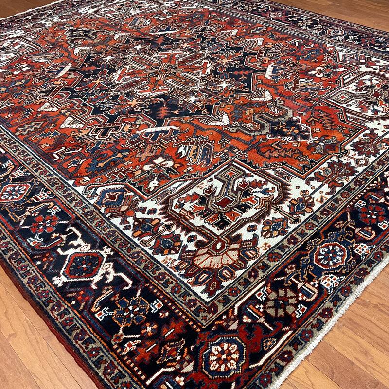 HERAT ORIENTAL Handmade Fine Persian Heriz Wool Rug - 8'2" x 10'5"