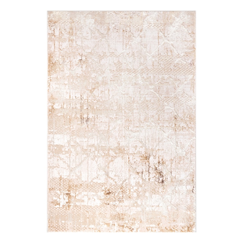 Liam Transitional Beige and Mustard Abstract Rug
