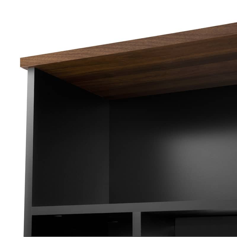 Modern 95.5" Wall Unit Entertainment Center with Bookshelves for TVs up to 80" with Electric Fireplace and Adjustable Shelves