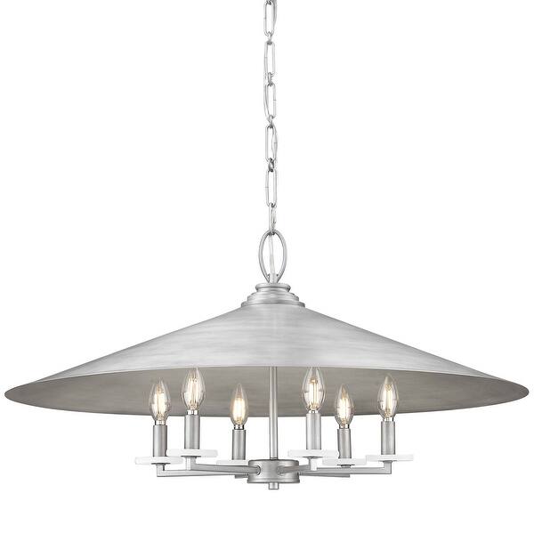 slide 2 of 11, Z-Lite 1953-32 Rialto 6 Light 32" Wide Pendant Signature Pewter