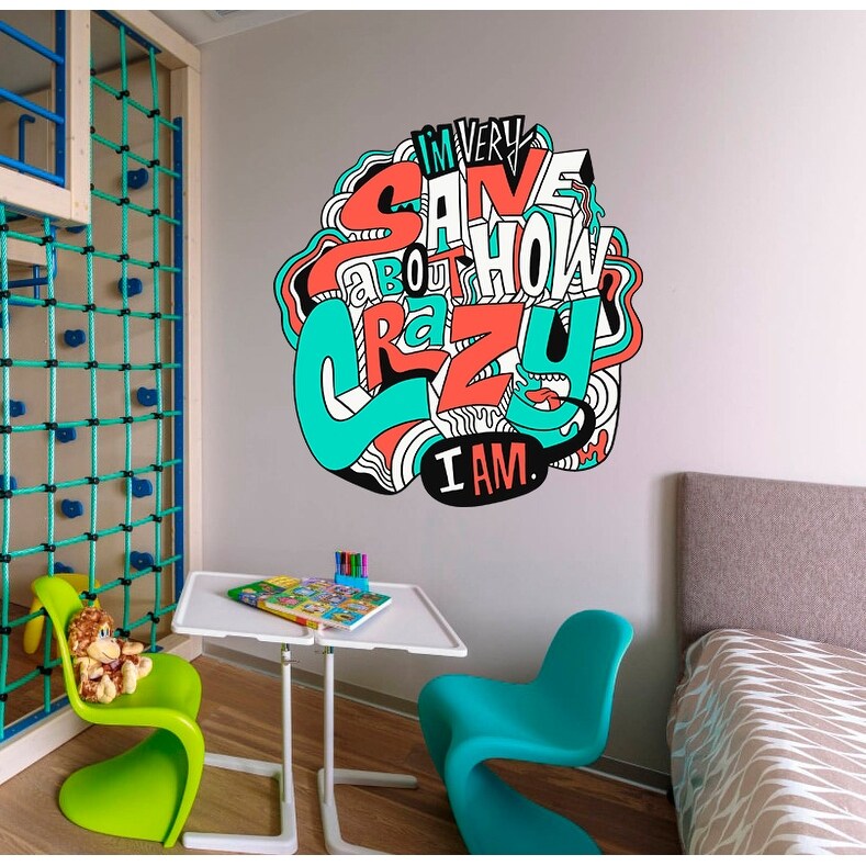 Crazy Quote Decal, Crazy Quote Sticker, Crazy Quote Wall-image