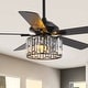 preview thumbnail 5 of 19, 52" Black Wood Modern Crystal Indoor Ceiling Fan Chandelier with Remote