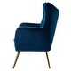 preview thumbnail 47 of 141, Eusebio Tufted Velvet Accent Chair with Wingback, Arms, and Metal Gold Legs for Living Room or Bedroom by HULALA HOME