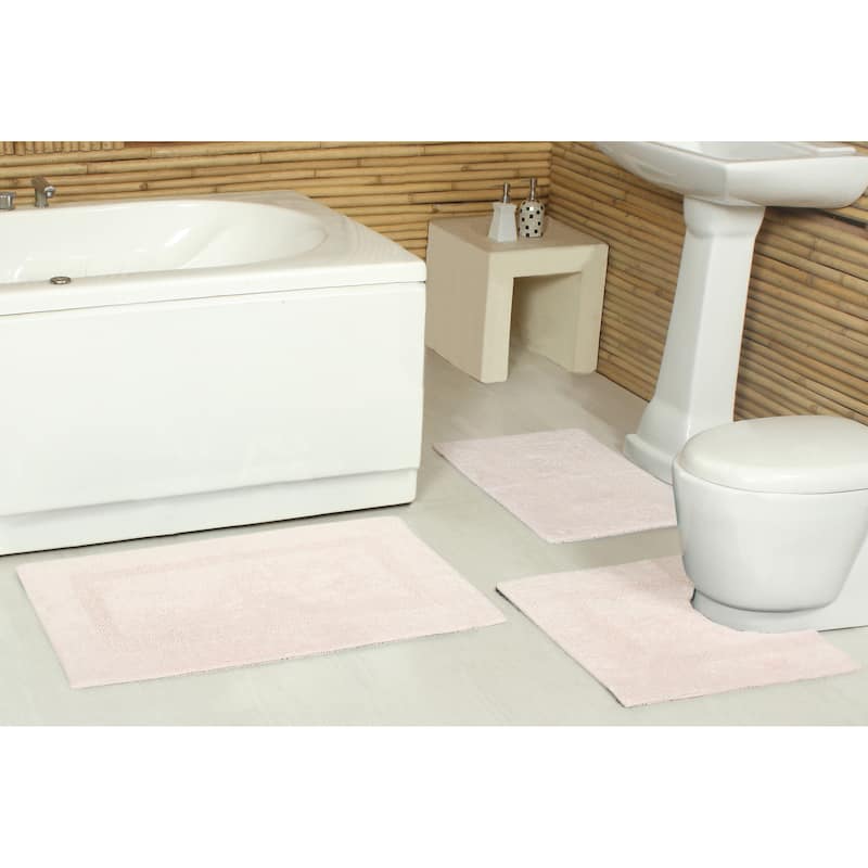 Fabstyles Soft & Absorbent Reversible Cotton Bath Rug Set of 2