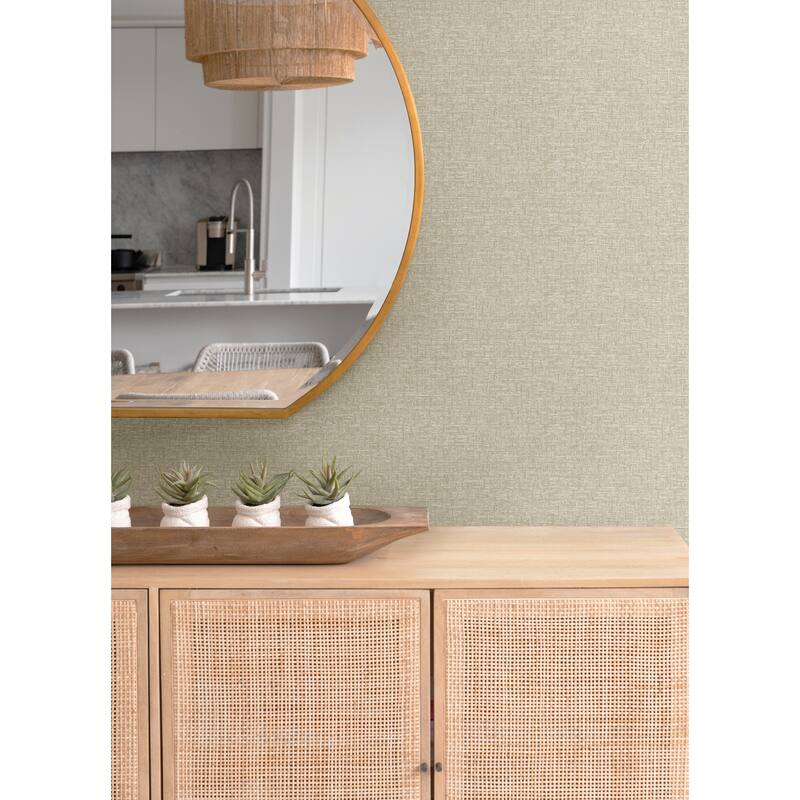 A-Street Prints Minerva Light Brown Texture Geometric Wallpaper