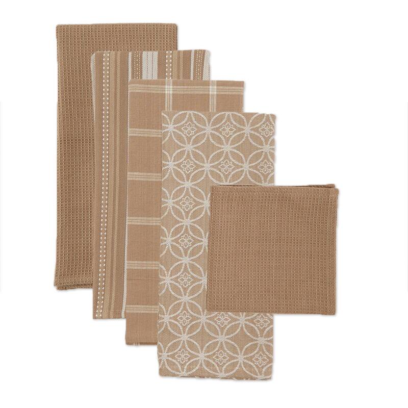 DII Assorted Kitchen Dishtowel & Dishcloths (Set of 5)