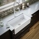 preview thumbnail 16 of 20, Karran FCP33SB 33" Single Bowl Panel Front Farmhouse Fireclay Kitchen Sink with Reversible Apron Front