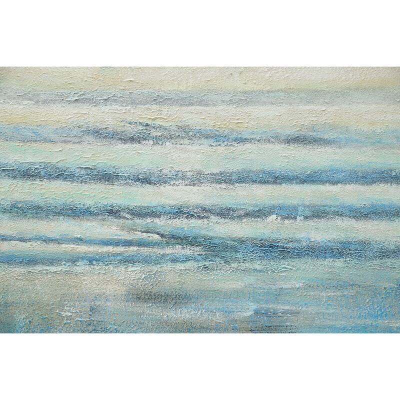 Blue Seabliss Hand Painted Abstract Vertical Canvas Wall Art 47"x31"