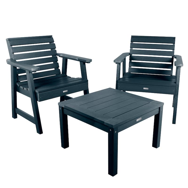 HIGHWOOD Weatherly Garden Chairs Conversation Set - Federal Blue