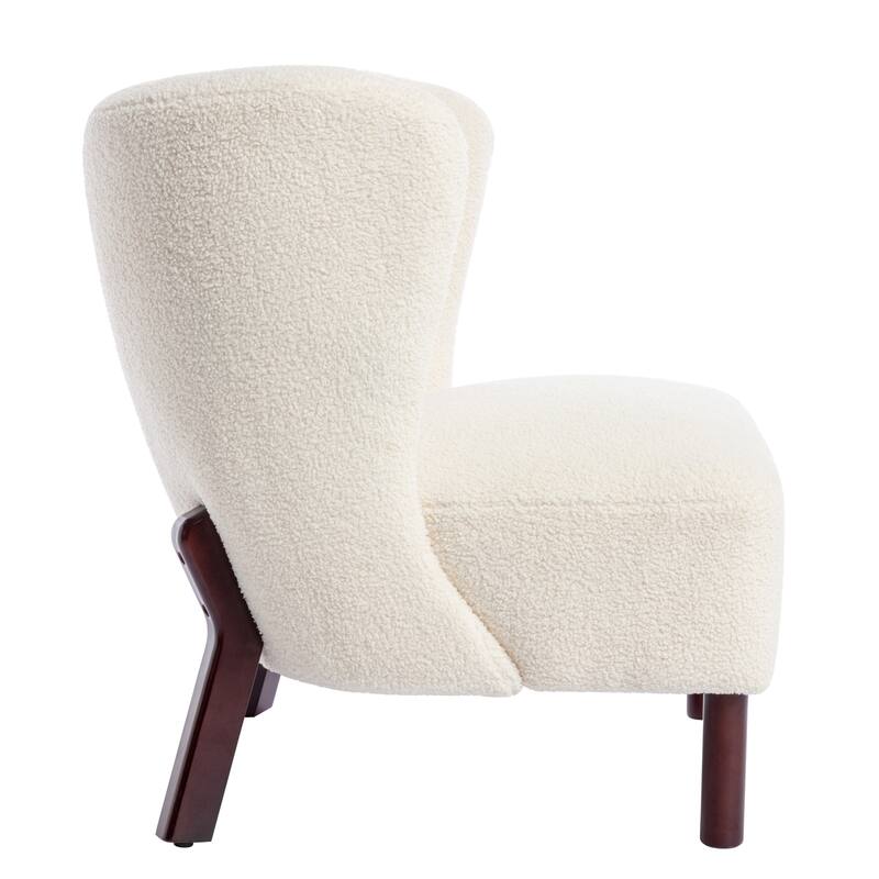 Modern Accent Chair, Upholstered Armless Chair with Wooden Legs - Bed ...