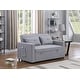 preview thumbnail 1 of 16, Zoey Linen Convertible Sleeper Loveseat with Side Pocket
